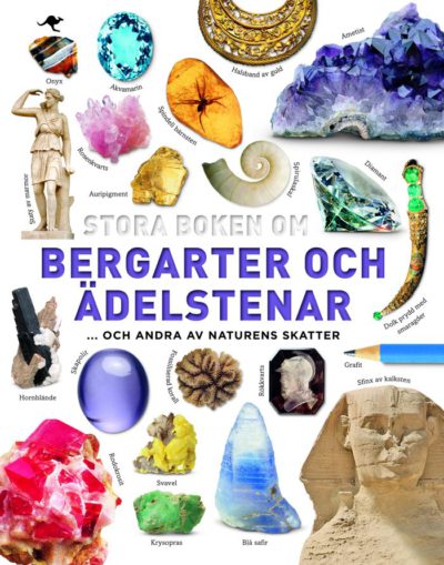 Olika ädelstenar och mineraler.